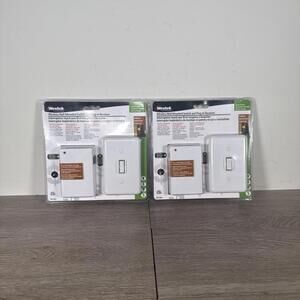 2x Westek Wireless Remote Control Wall Mounted Switch & PlugIn Receiver RFK100LC